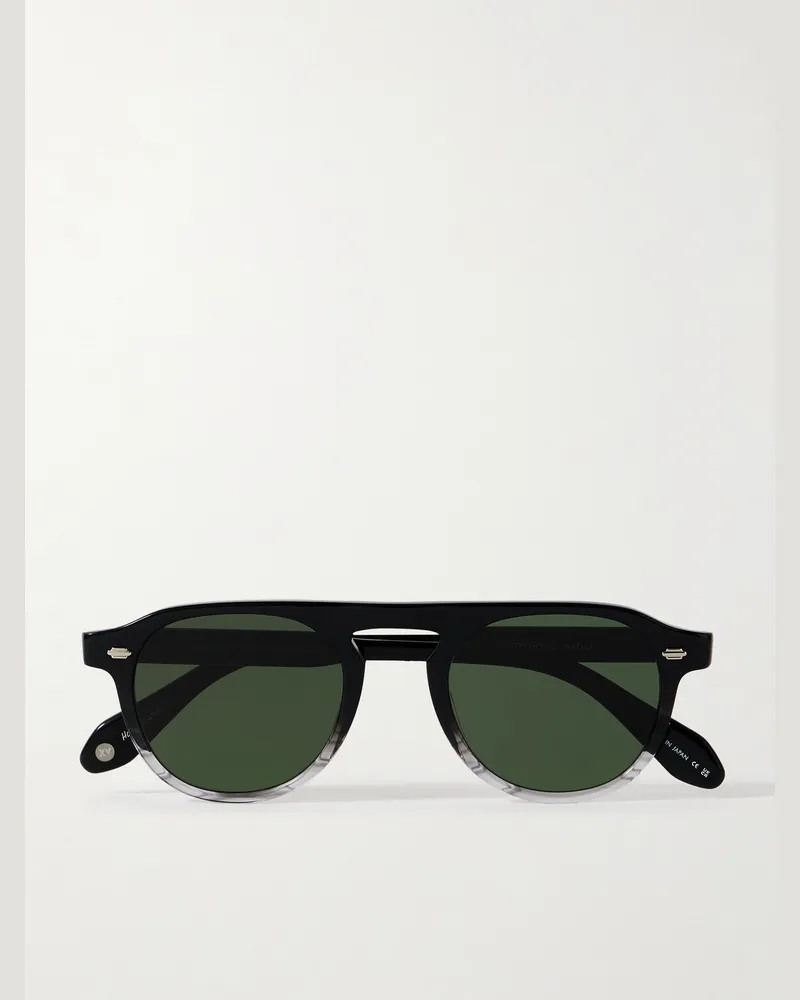 Garrett Leight Harding Aviator-Style Two-Tone Acetate Sunglasses Black