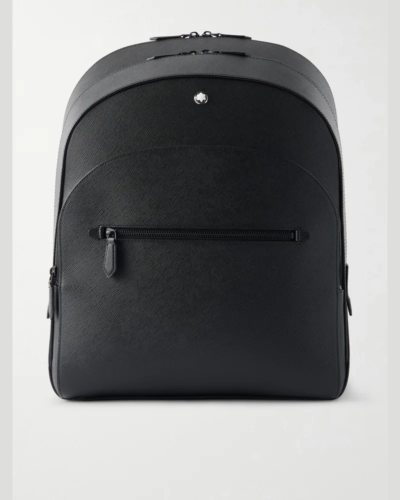 Montblanc Sartorial Large Cross-Grain Leather Backpack Black