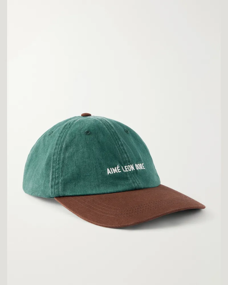 Aimé Leon Dore Logo-Embroidered Pigment-Dyed Cotton Baseball Cap Green