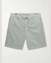 Incotex Venezia 1951 gerade geschnittene Bermudashorts aus Twill aus einer Baumwollmischung Grün