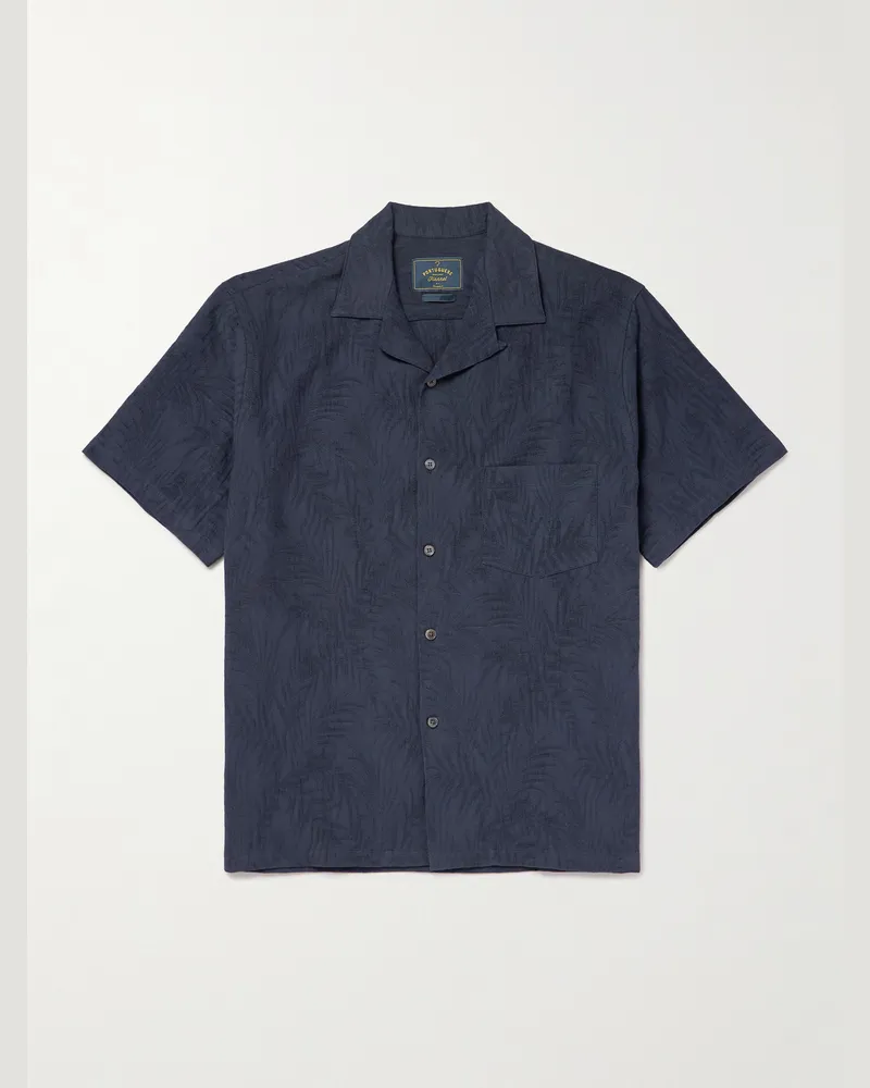 Portuguese Flannel Palm Hemd aus einer Biobaumwoll-Tencel™-Lyocell-Mischung mit wandelbarem Kragen Blau