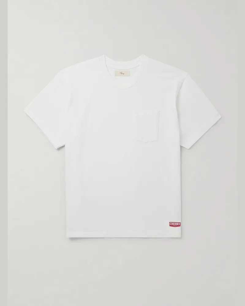 Cherry Los Angeles Cotton-Jersey T-Shirt White