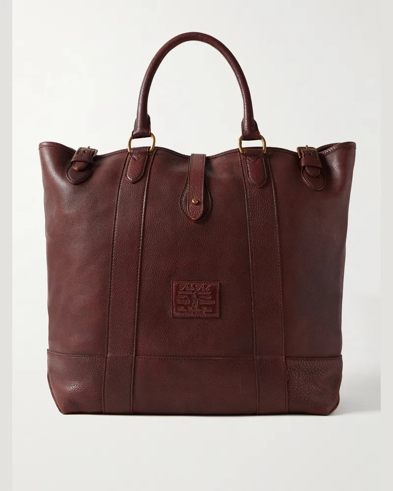 Ralph Lauren Heritage Full-Grain Leather Tote Bag Brown