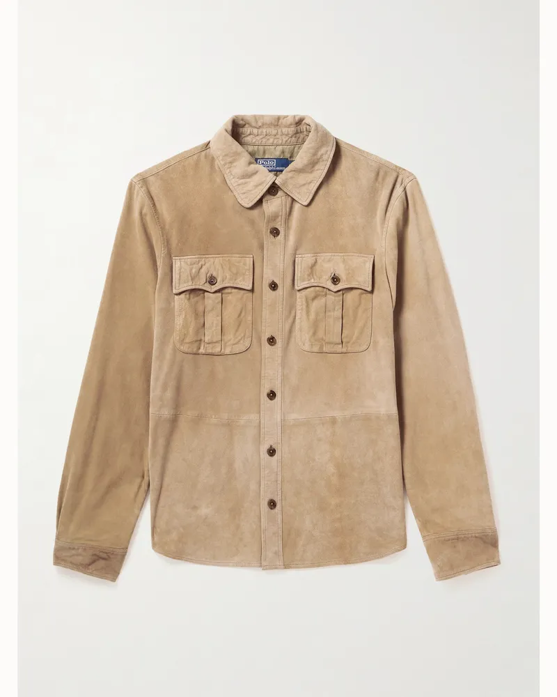 Ralph Lauren Jacke aus Veloursleder Neutral