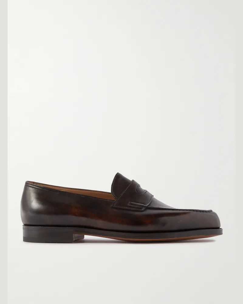 John Lobb Lopez Leather Penny Loafers Brown