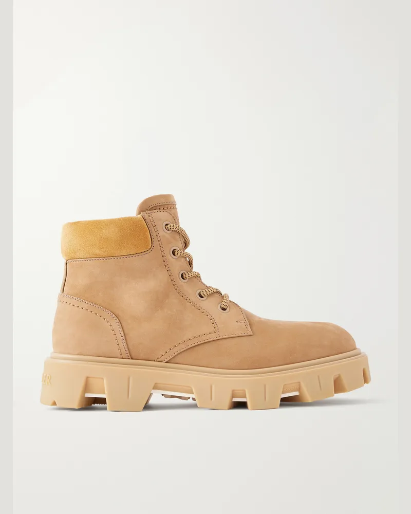 Moncler Peak City Suede Boots Neutrals