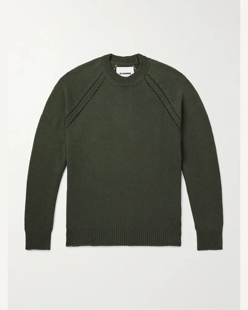 Jil Sander Pullover aus Baumwolle GrüN