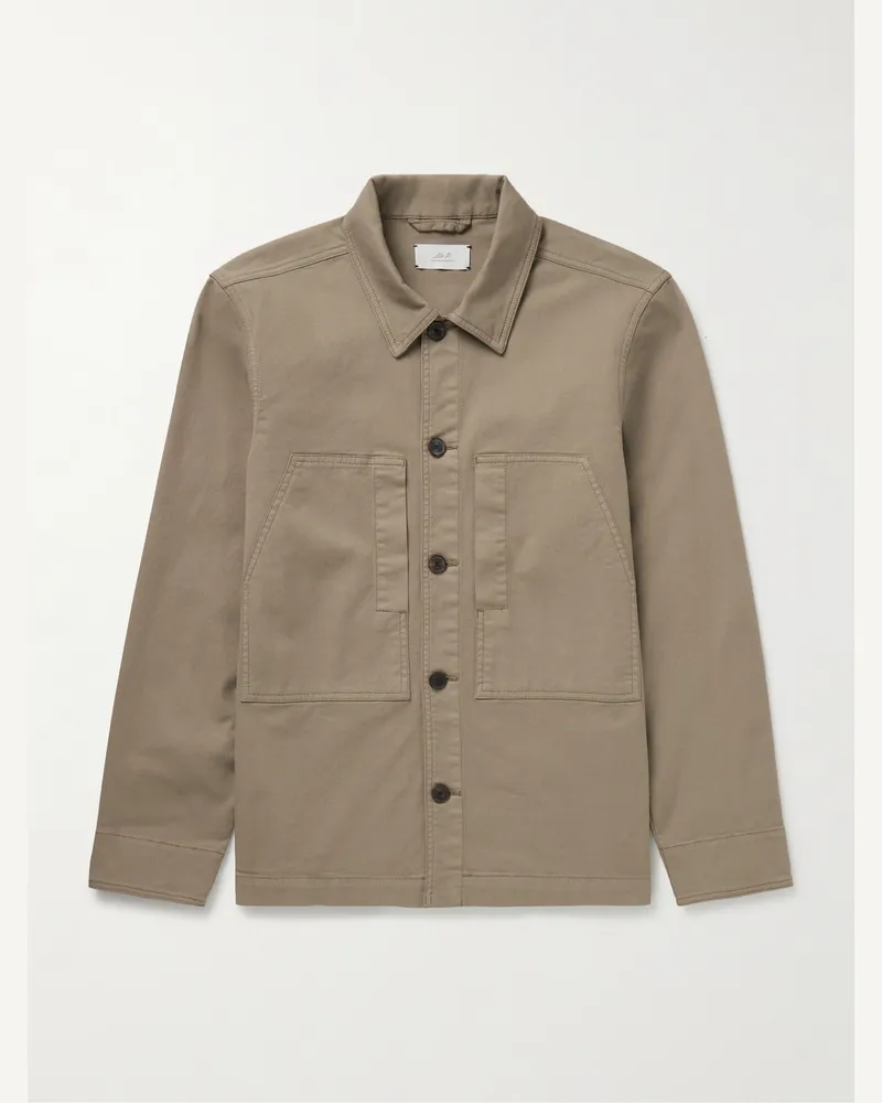 MR P. Hemdjacke aus Twill aus einer Baumwollmischung Braun