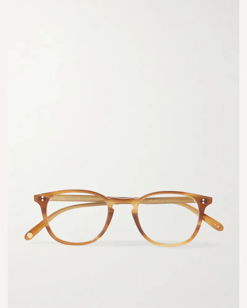 Garrett Leight Kinney Brille mit rundem Rahmen aus Azetat Braun