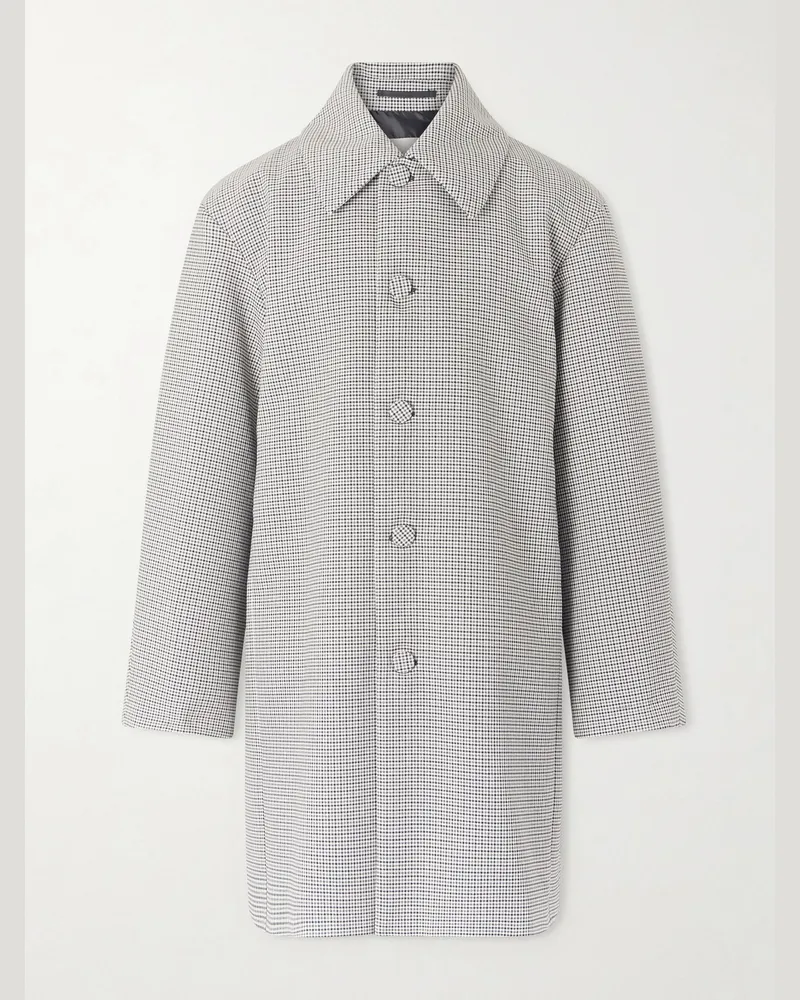 Dries van Noten Gingham Recycled-Twill Coat Gray