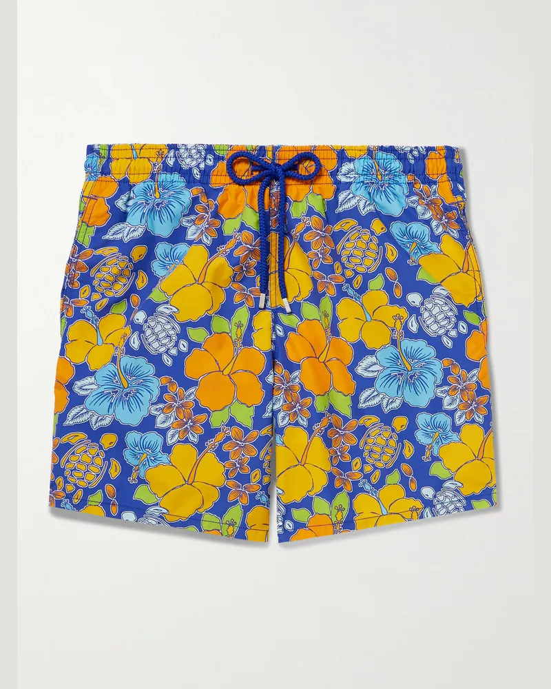 Vilebrequin Moorea Straight-Leg Mid-Length Printed ECONYL® Swim Shorts Blue