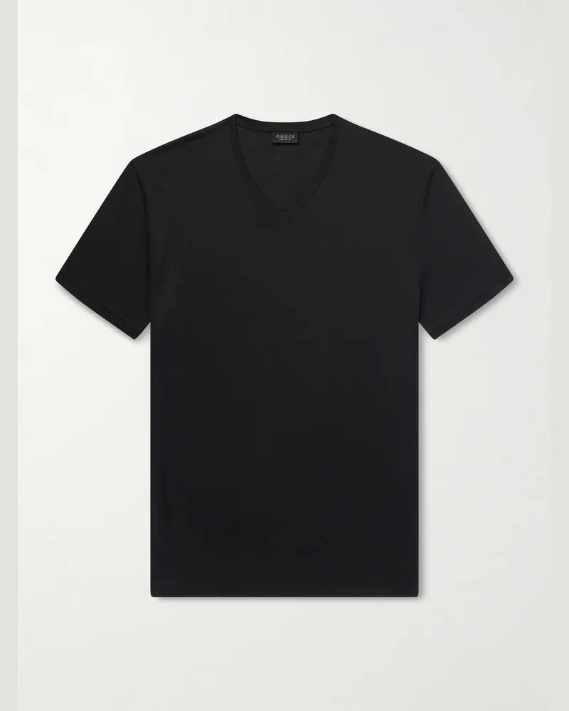 Gucci Silk-Jersey T-Shirt Black