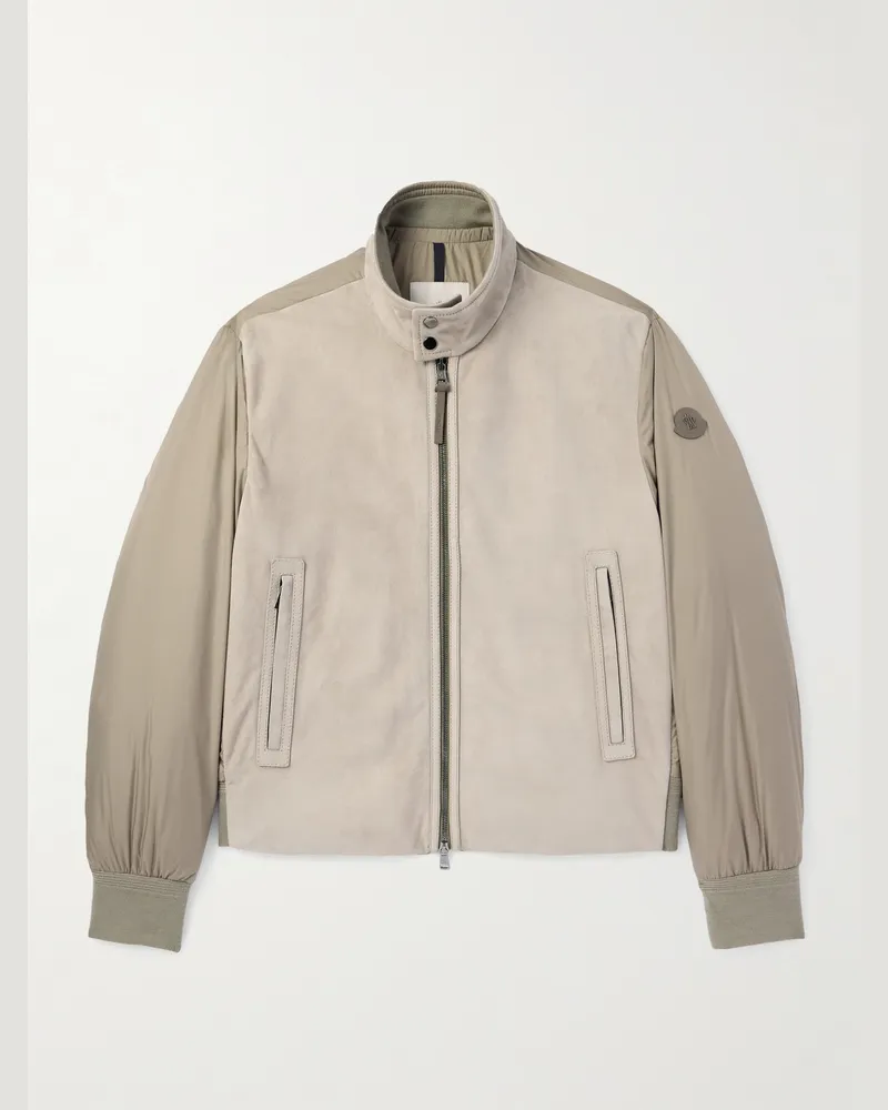 Moncler Jacke aus Veloursleder und Shell Braun