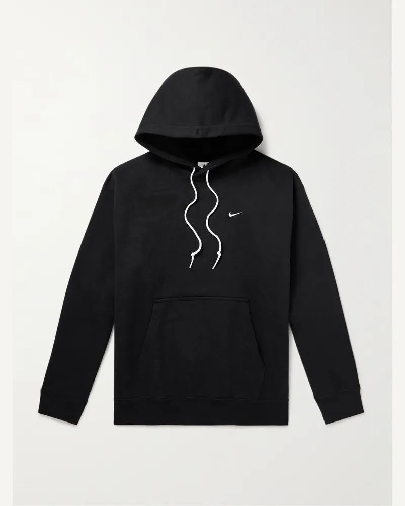 Nike Solo Swoosh Hoodie aus Jersey aus einer Baumwollmischung mit Logostickerei Schwarz