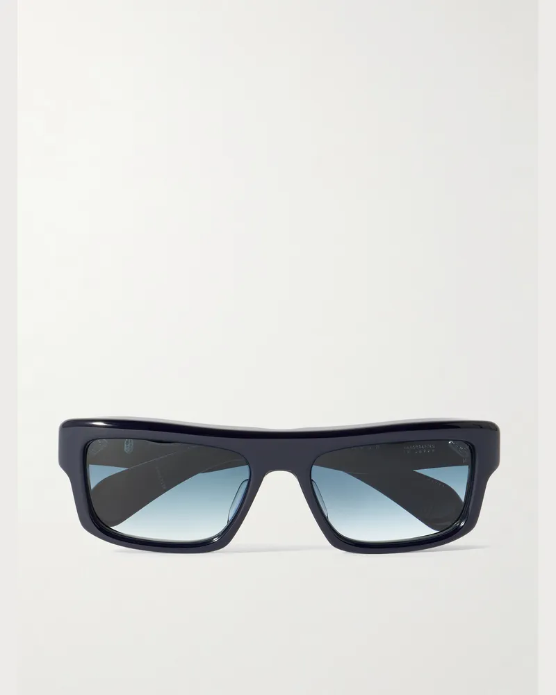 Jacques Marie Mage Cleavon Square-Frame Acetate Sunglasses Blue