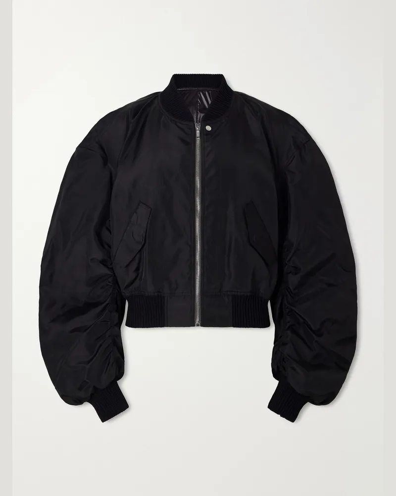 Rick Owens Secchia Flight Bomberjacke aus Seidentaft Schwarz