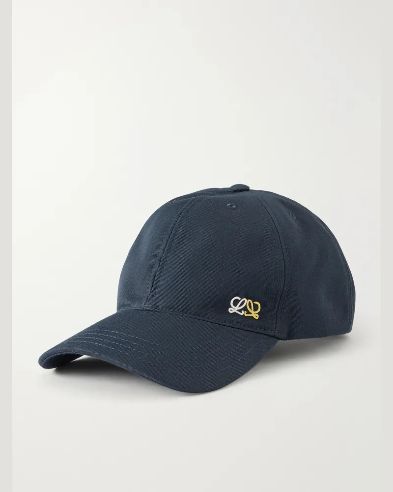 Loewe Logo-Appliquéd Cotton Baseball Cap Blue
