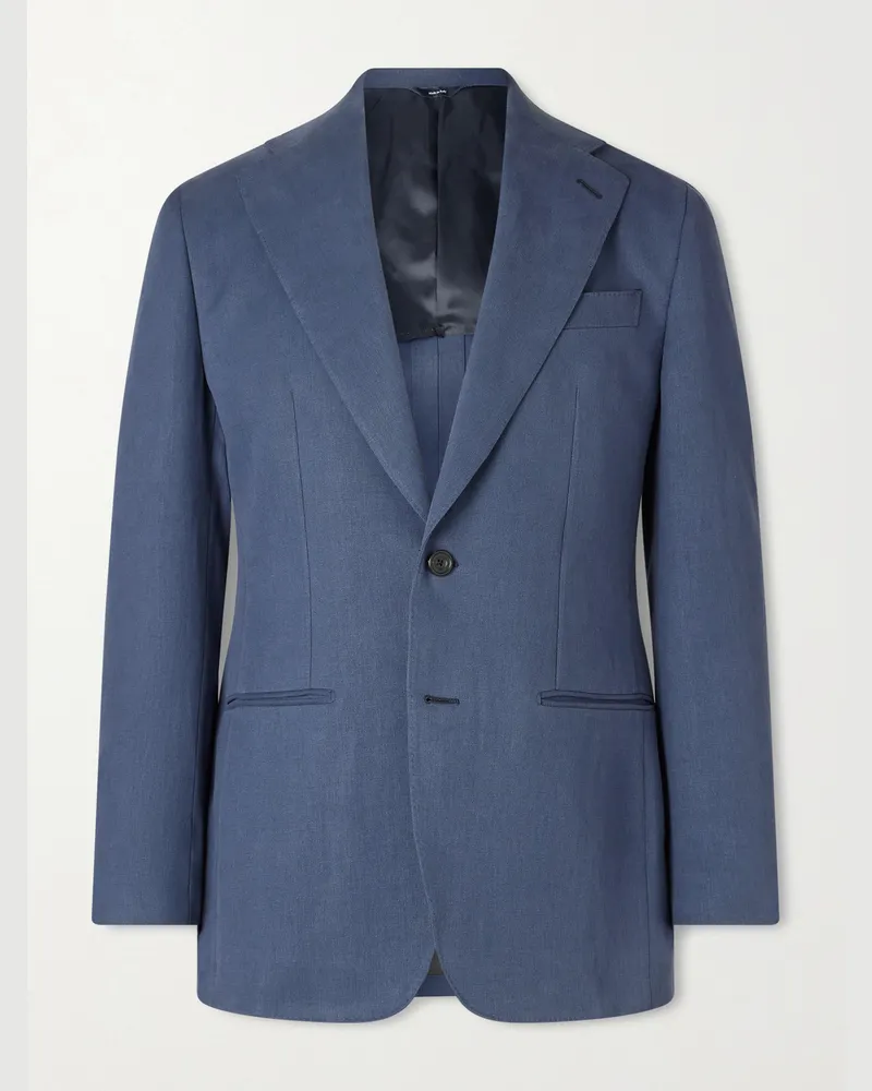 Thom Sweeney Anzug aus Leinen Blau