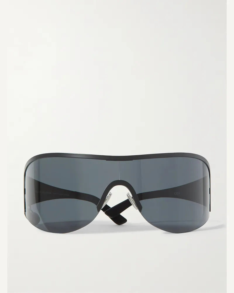Acne Studios Auggi Sonnenbrille mit durchgehendem D-Rahmen aus Edelstahl Schwarz