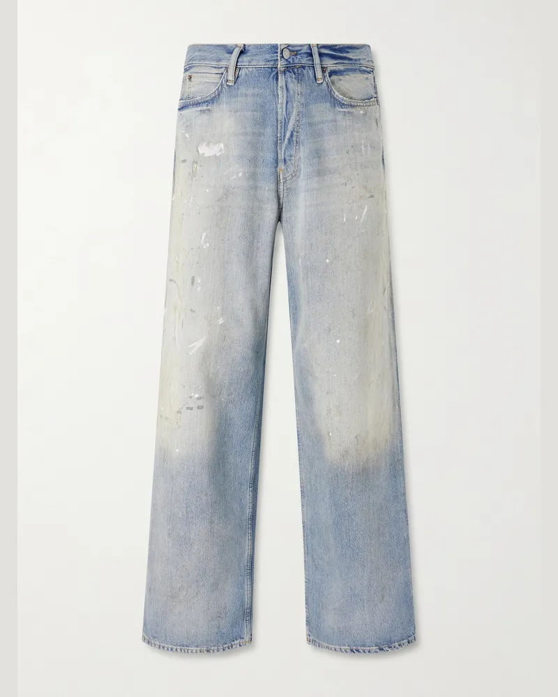 Acne Studios Gerade geschnittene Jeans mit Distressed-Details Blau