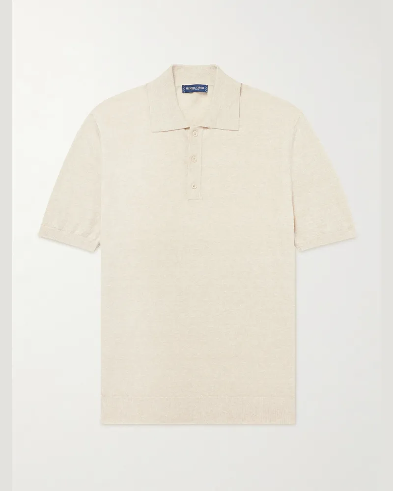 Frescobol Carioca Linen Polo Shirt Neutrals