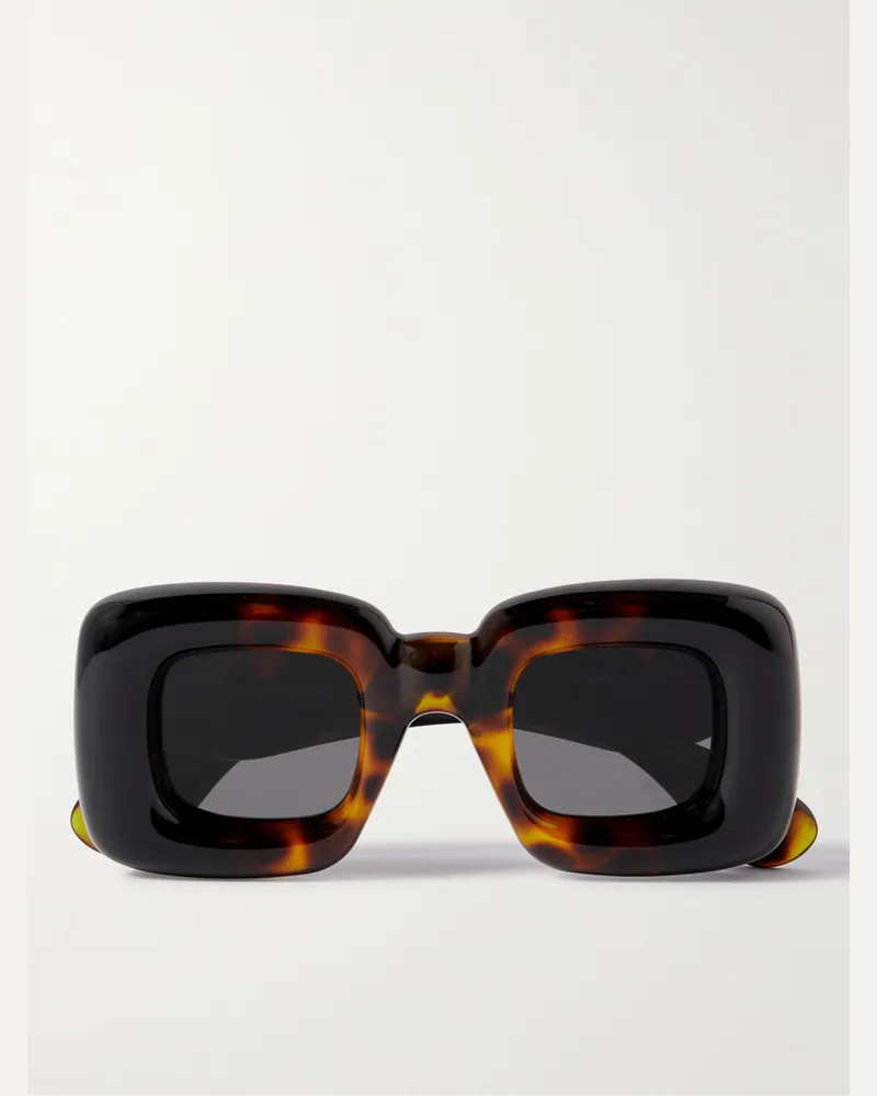 Loewe Inflated Sonnenbrille mit eckigem Rahmen aus Azetat in Schildpattoptik Horn