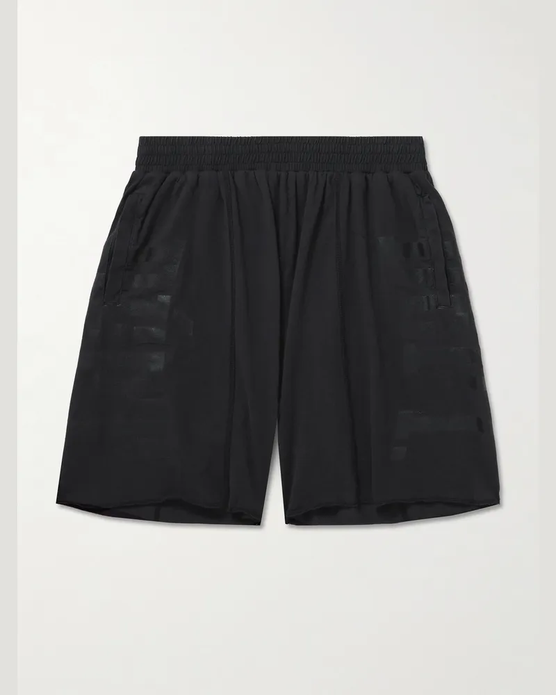 GALLERY DEPT. Dept Fitness Straight-Leg Printed Cotton-Jersey Shorts Black