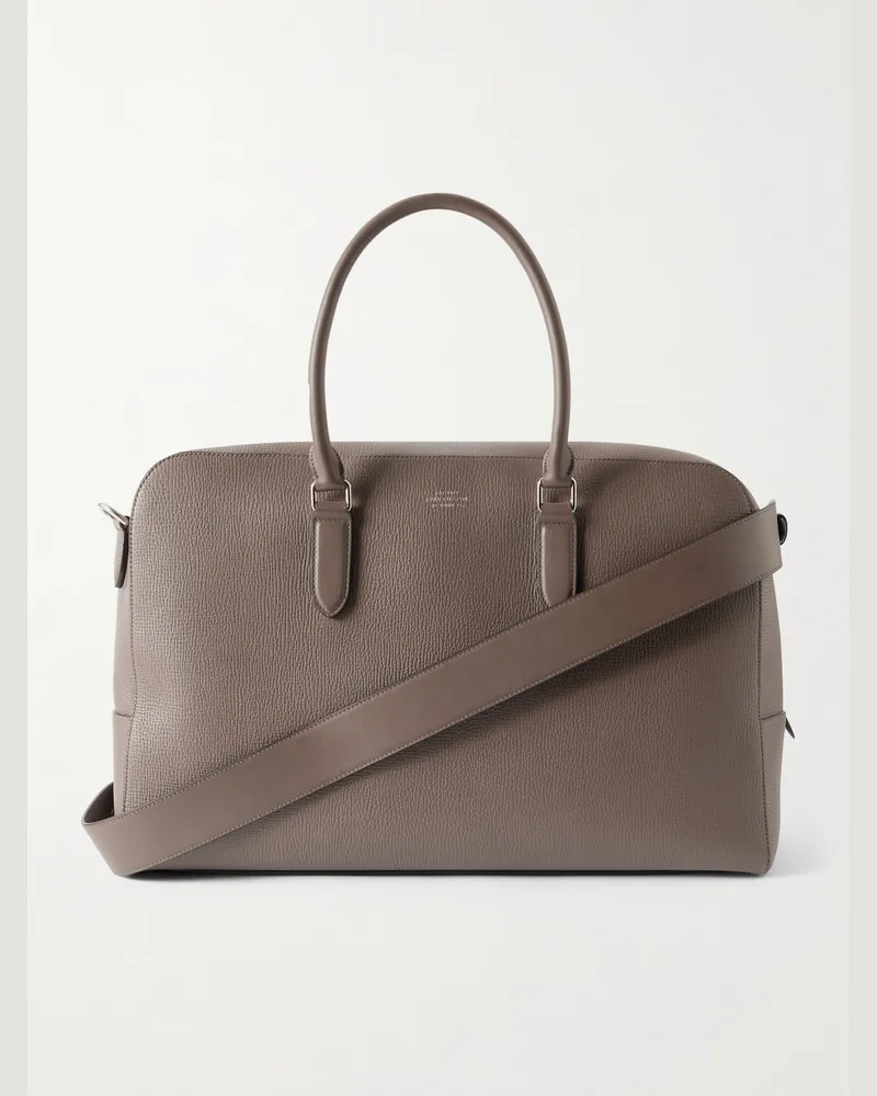 Smythson Ludlow Weekender aus vollnarbigem Leder Braun