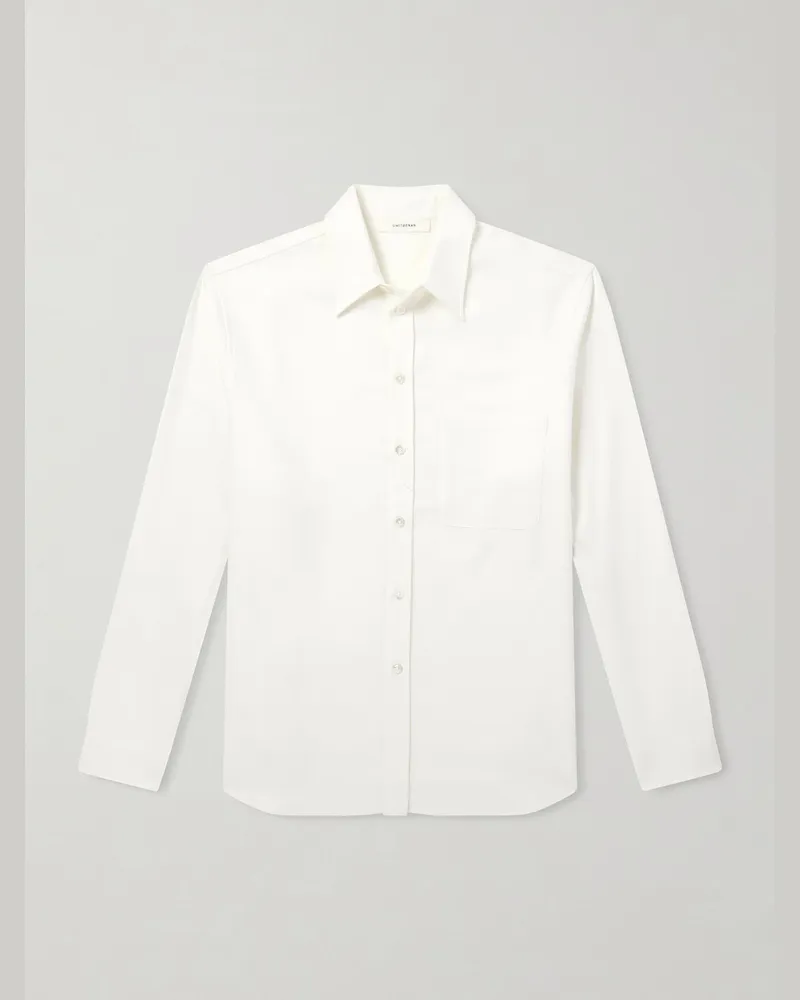 Umit Benan Giorgio Hemd aus Baumwollflanell Weiß