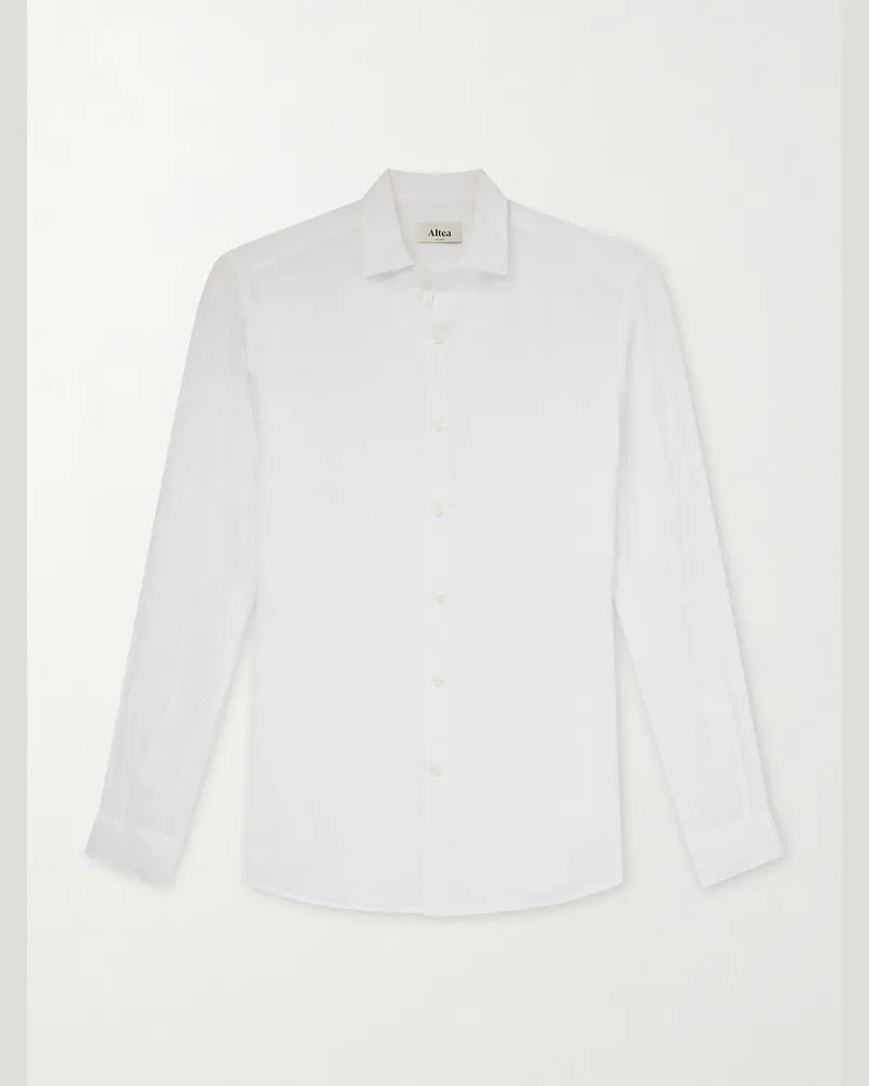 Altea Hemd aus Leinen Weiß