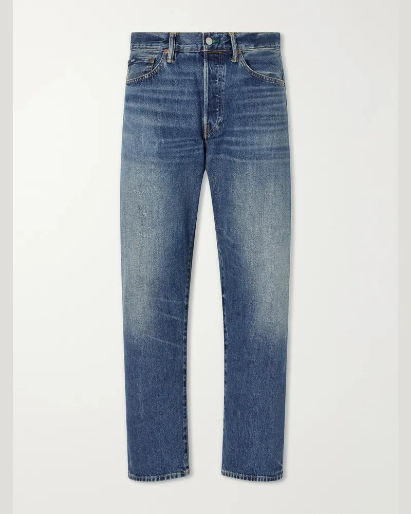 Ralph Lauren Straight-Leg Distressed Jeans Blue