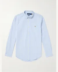 Ralph Lauren Schmal geschnittenes Hemd aus gestreiftem Baumwoll-Oxford mit Button-Down-Kragen Blau