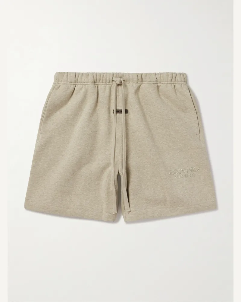 Fear of God Weit geschnittene Shorts aus Jersey aus einer Baumwollmischung mit Kordelzugbund und Logoapplikation Grau