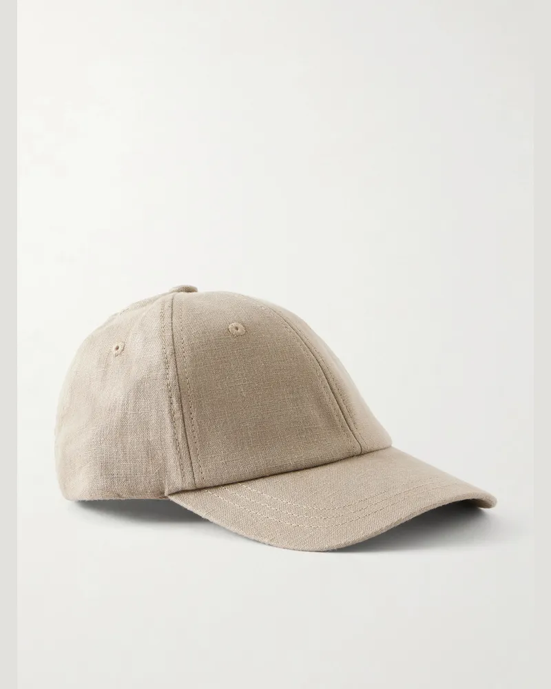 Frescobol Carioca Fernando Linen Baseball Cap Neutrals