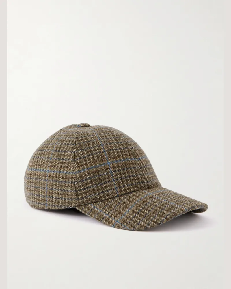 PURDEY Tom Checked Wool Cap Brown