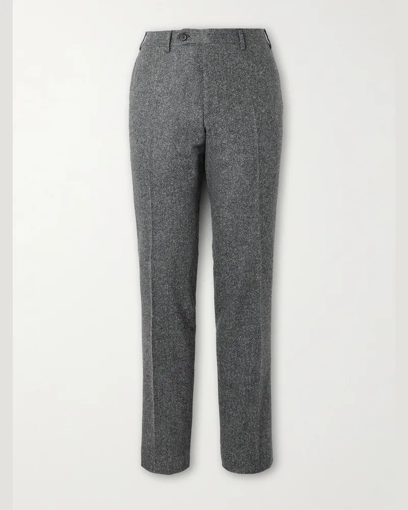 Canali Schmal zulaufende Anzughose aus Twill aus einer Wollmischung Grau