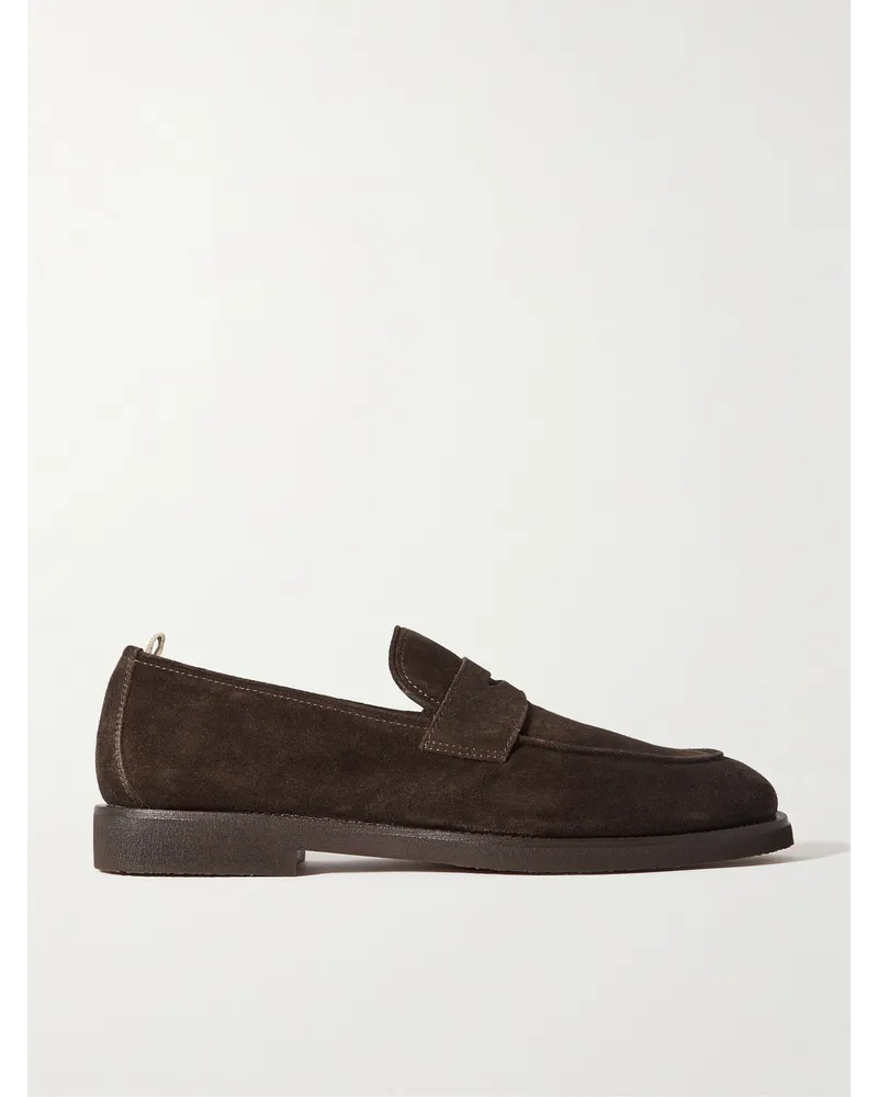 Officine Creative Italia Opera Pennyloafers aus Veloursleder Braun