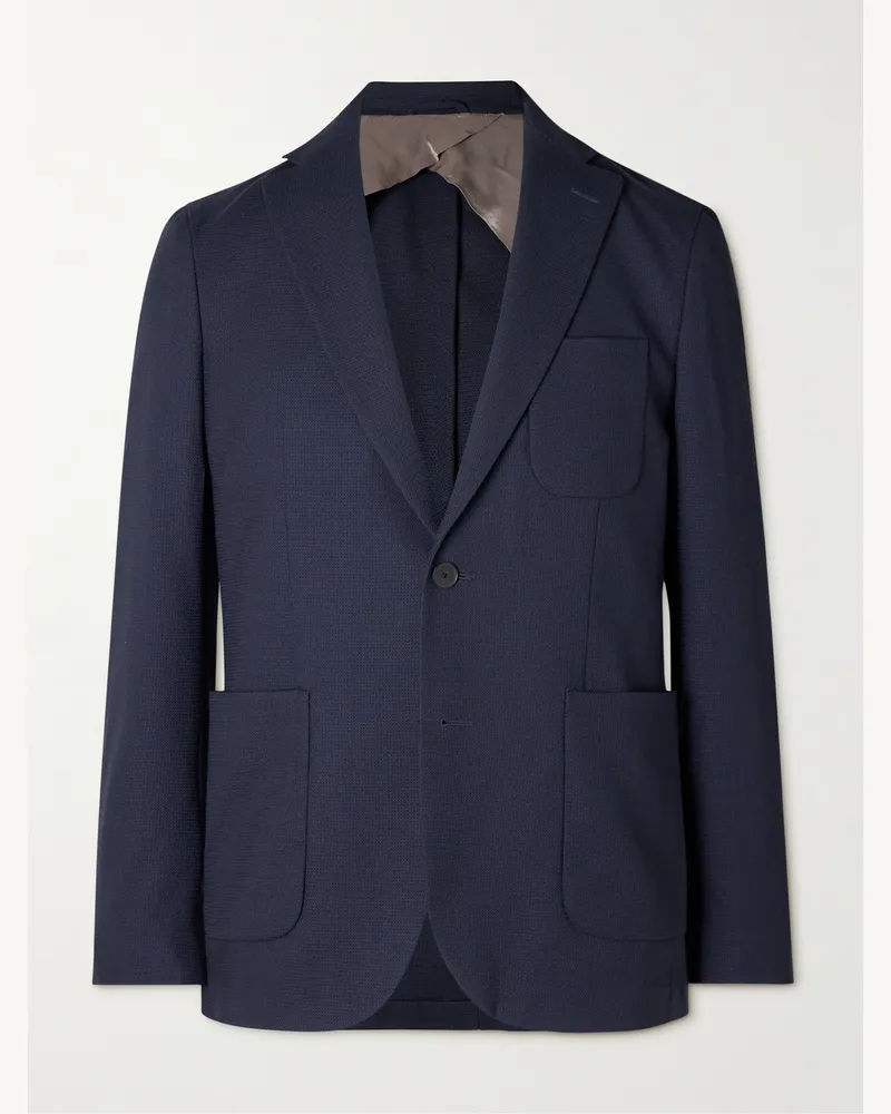 MR P. Virgin Wool-Hopsack Blazer Blue