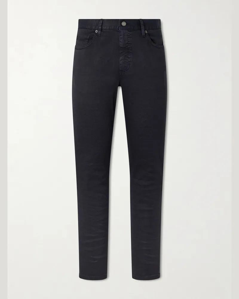 Ermenegildo Zegna Straight-Leg Linen and Cotton-Blend Jeans Blue