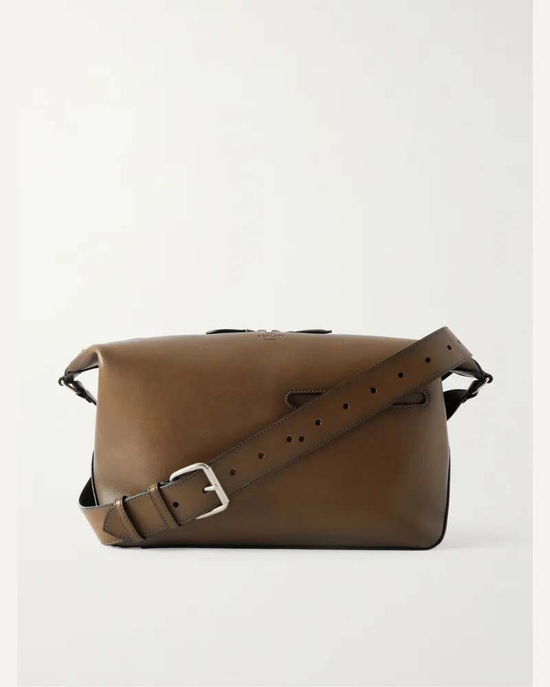 Berluti Toujours Soft XS Venezia Leather Messenger Bag Green