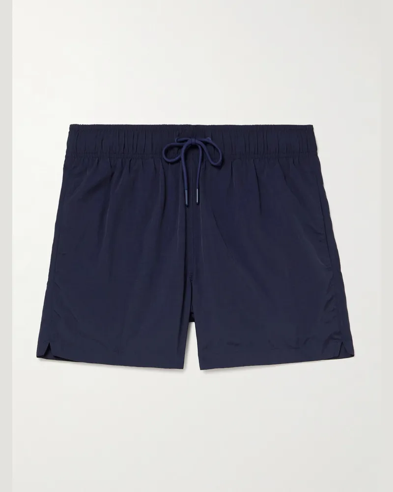 Frescobol Carioca Salvador gerade geschnittene mittellange Badeshorts aus recyceltem Material Blau