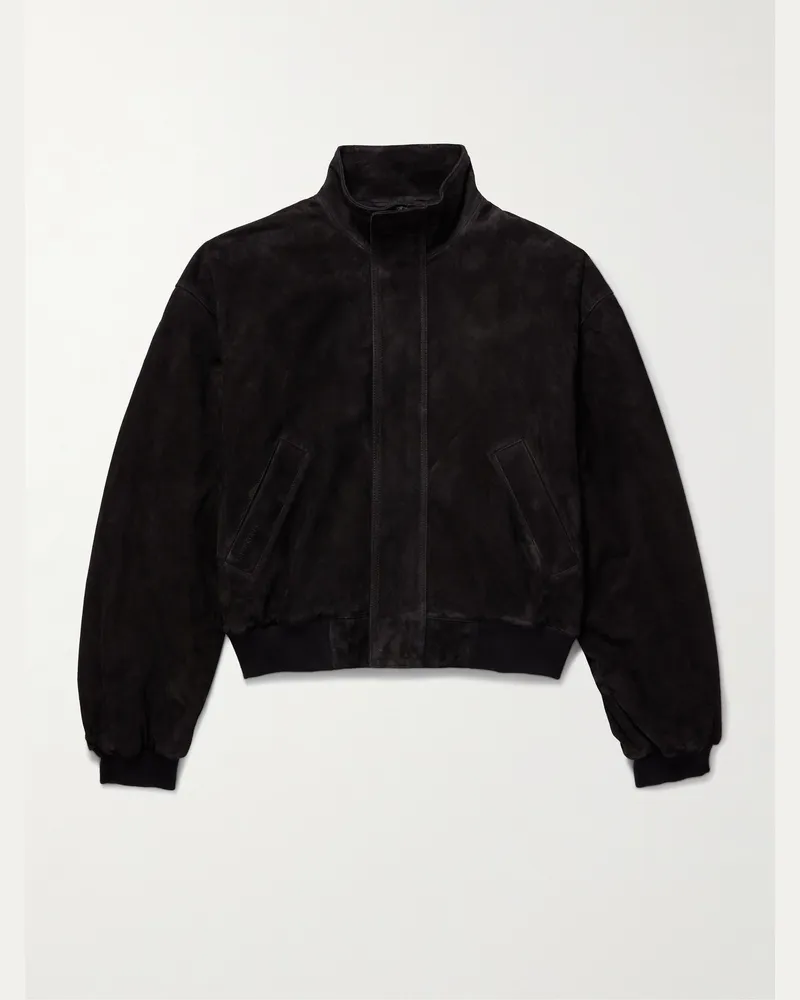 Balenciaga Jacke aus Veloursleder Schwarz