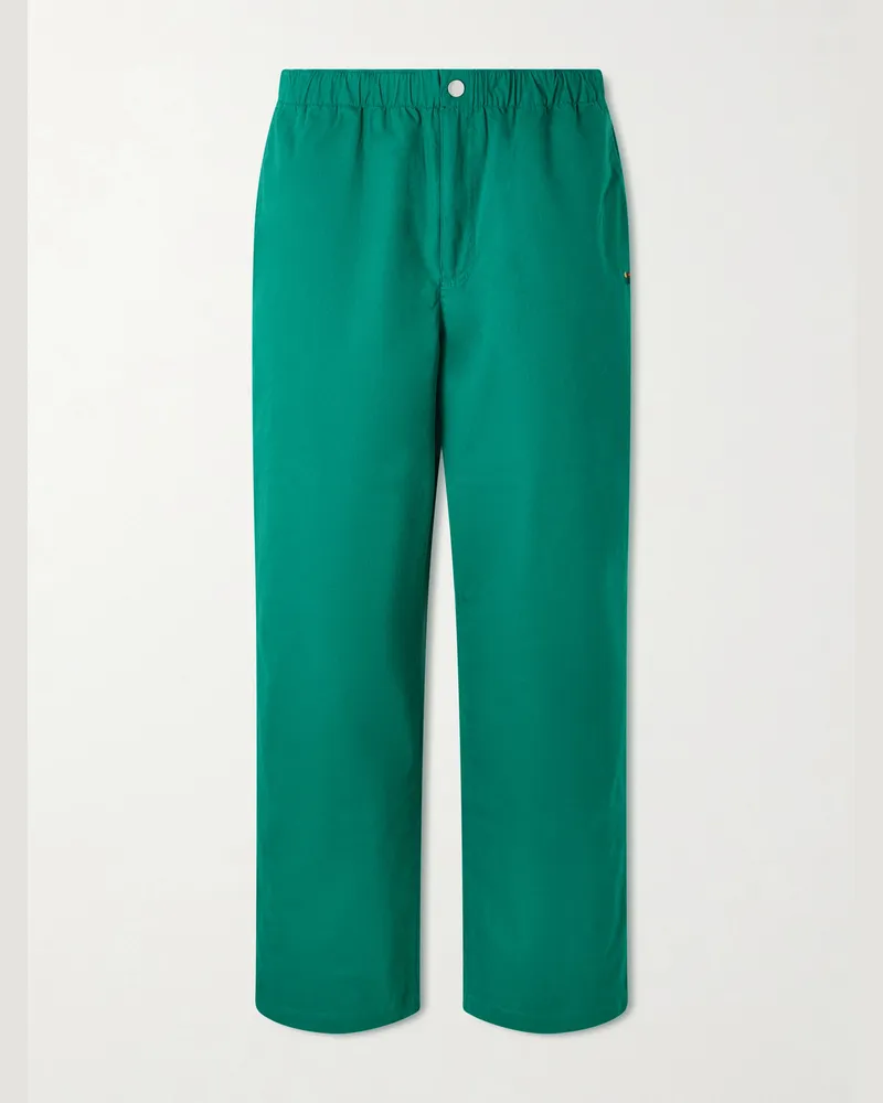 Aimé Leon Dore Wide-Leg Cotton Trousers Green