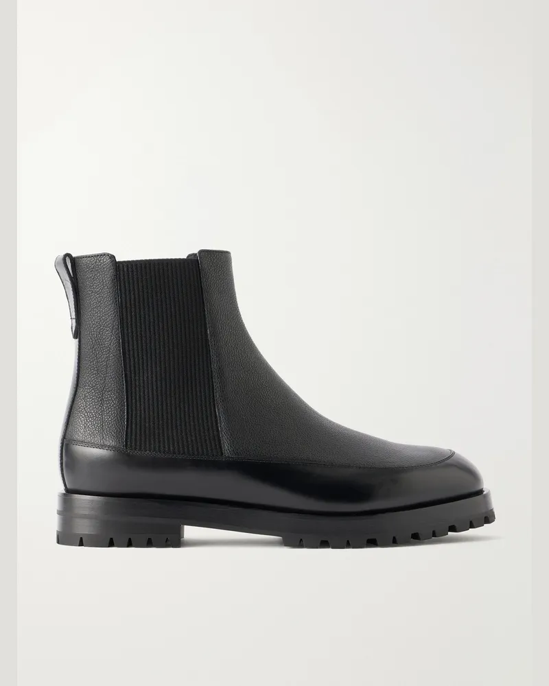 Manolo Blahnik Elvetico Manny Full-Grain Leather Chelsea Boots Black