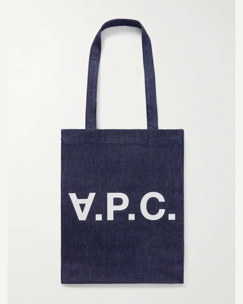 A.P.C. Laure Tote aus Denim mit Logoprint Blau