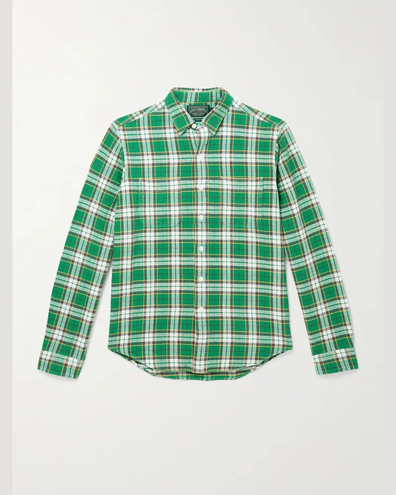 Ralph Lauren Polo Country Hemd aus kariertem Baumwollflanell Grün