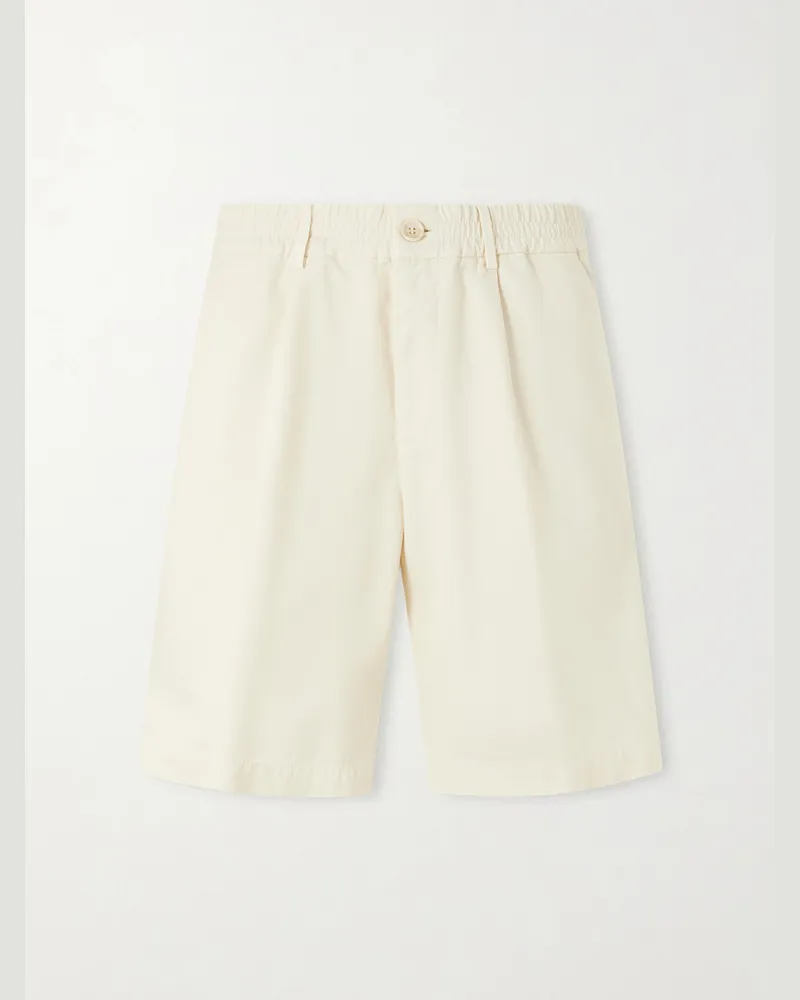 Brunello Cucinelli Straight-Leg Cotton Bermuda Shorts Neutrals