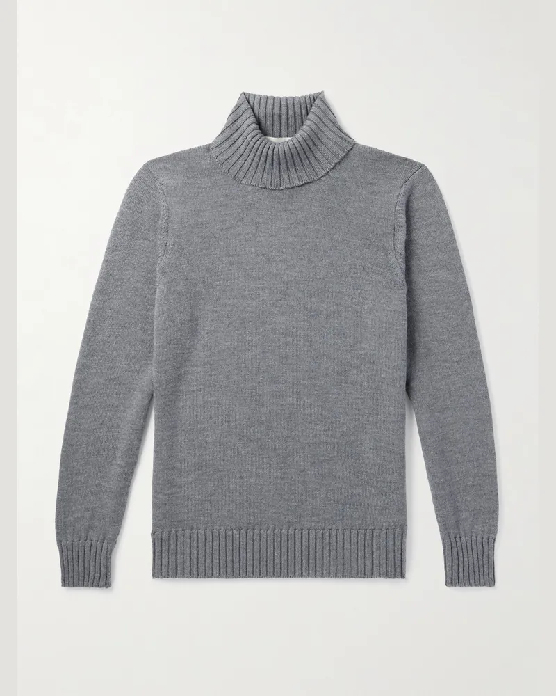 PIACENZA 1733 Schmal geschnittener Rollkragenpullover aus Wolle Grau