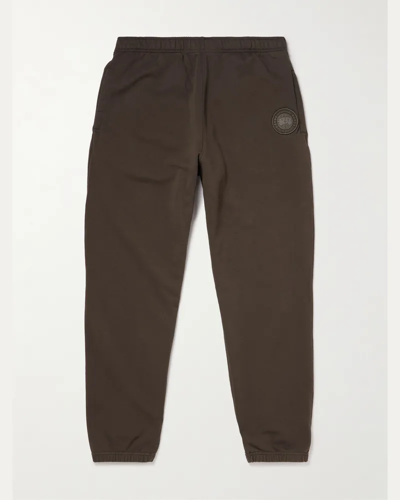 Canada Goose Rove Logo-Appliquéd Cotton-Jersey Sweatpants Brown