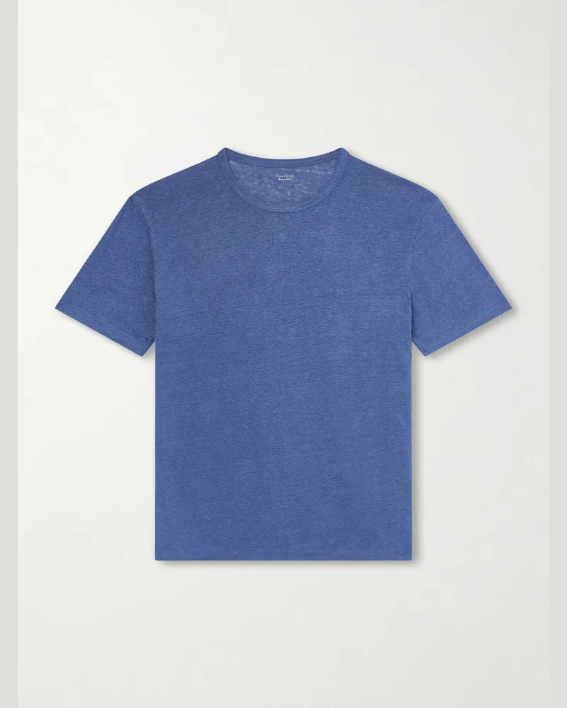 Hartford Linen-Jersey T-Shirt Blue